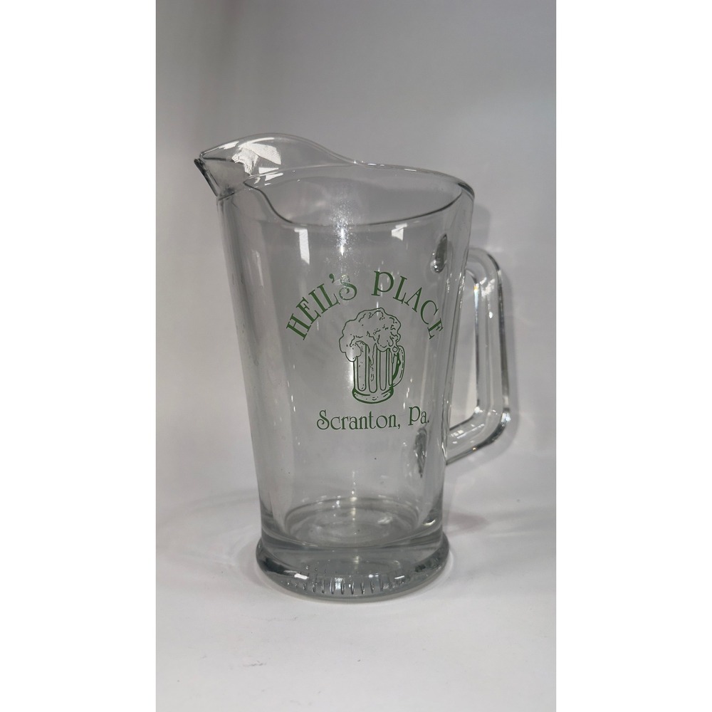 Heil's Place Scranton PA Glass Beer Pitcher Vintage Bar Memorabilia Closed